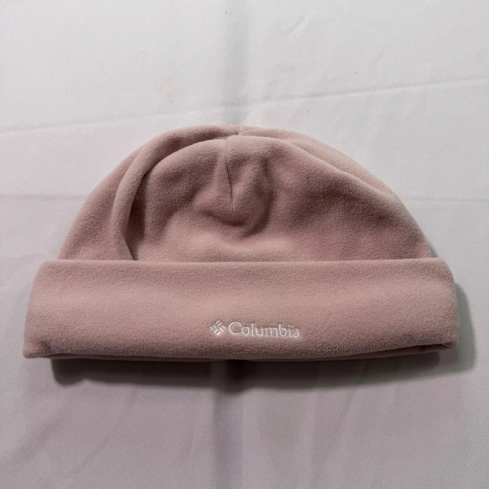 Columbia Youth L/XL Fleece Beanie Hat Bundle Pink and Black winter cozy